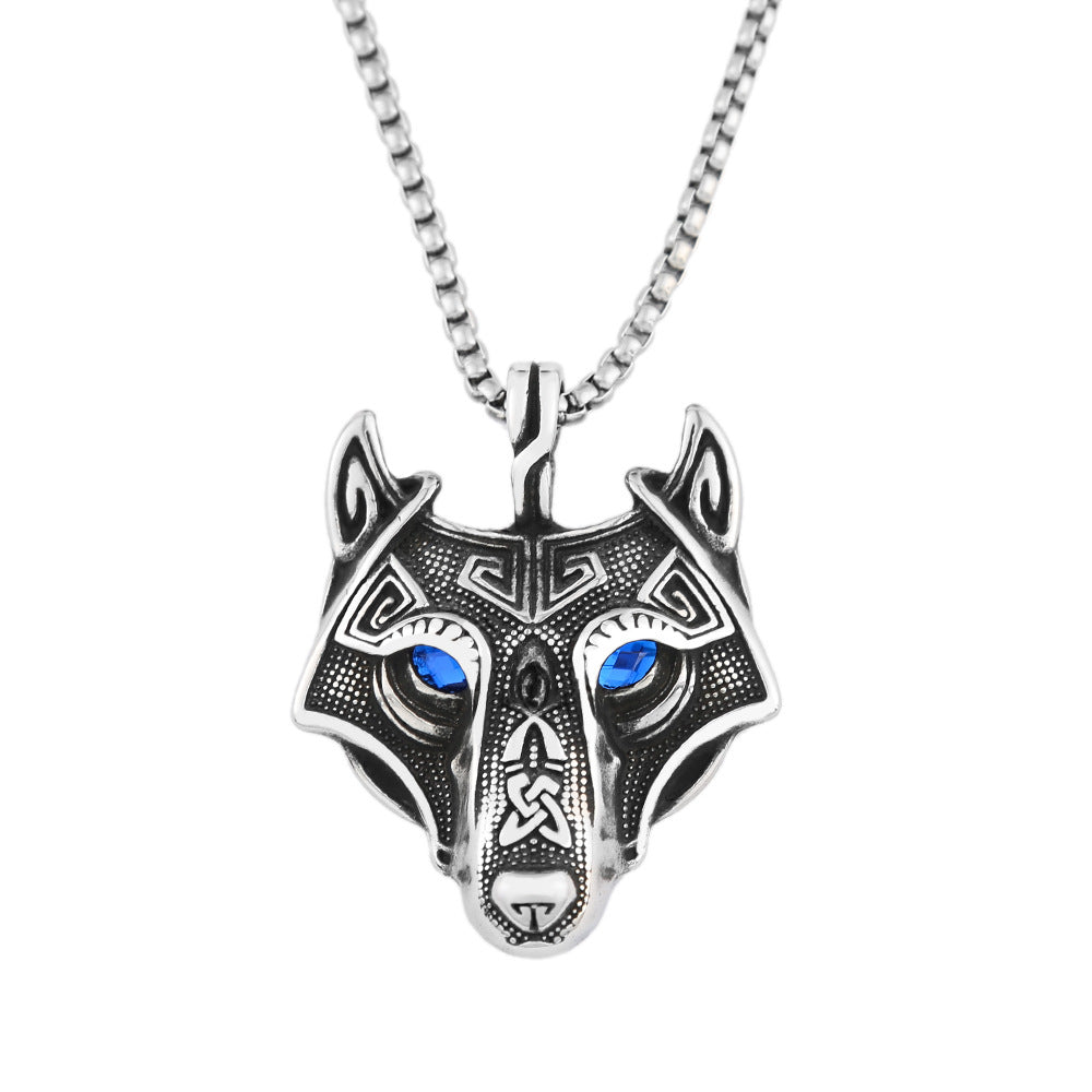 Celtic Viking Wolf Head Stainless Steel Pendant – Titanium Steel Men’s Necklace, Bestseller