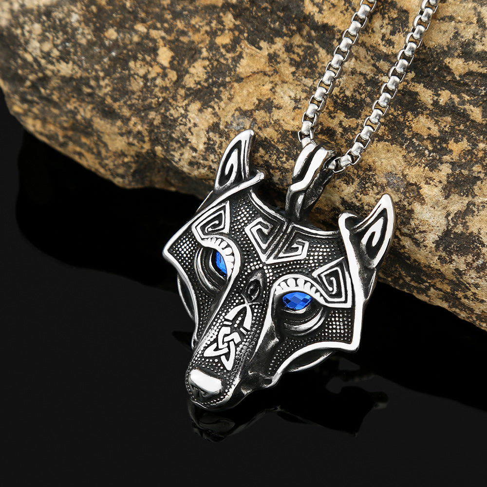 Celtic Viking Wolf Head Stainless Steel Pendant – Titanium Steel Men’s Necklace, Bestseller