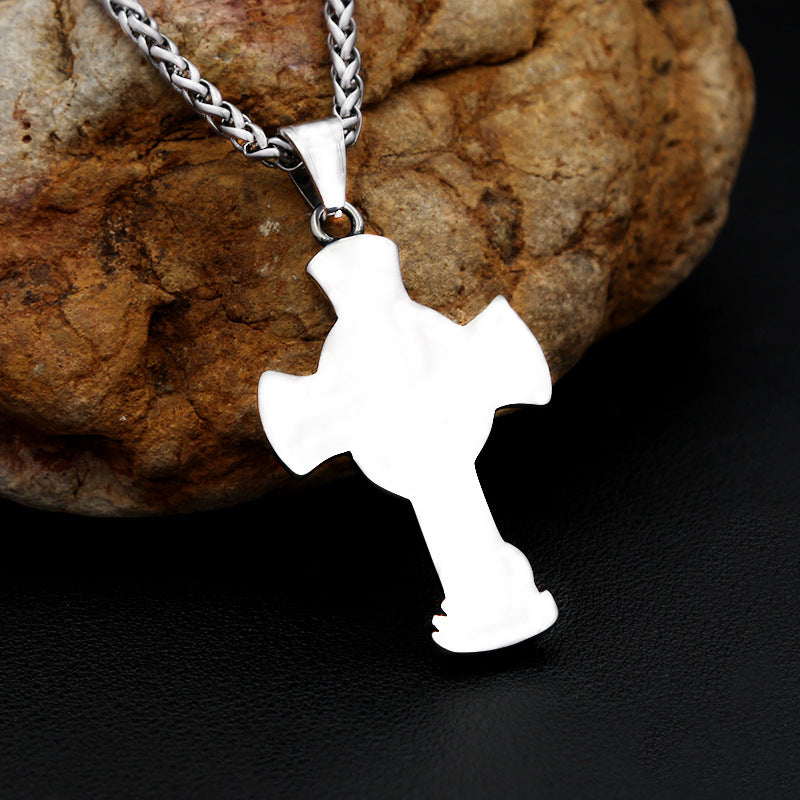 Saint Michael Archangel Stainless Steel Necklace – Men’s Cross Pendant, Titanium Steel Statement Jewelry