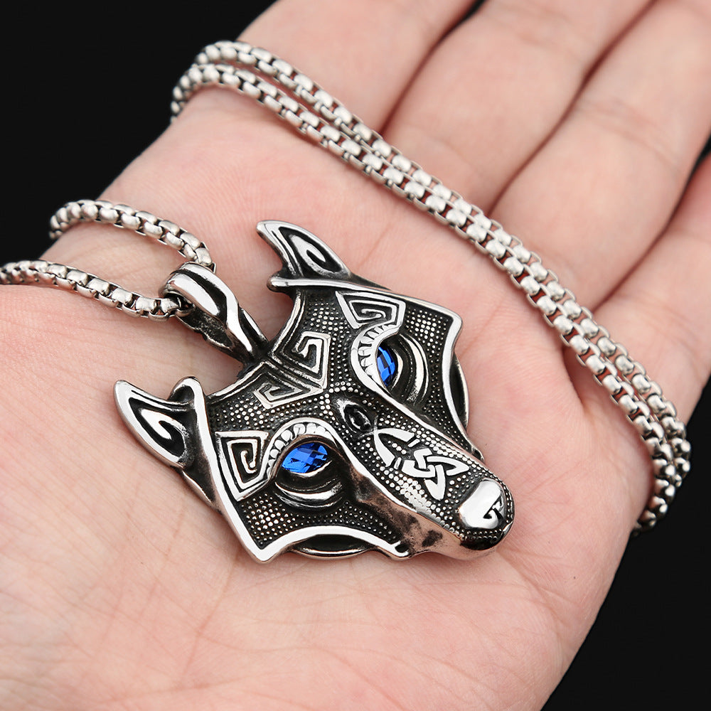 Celtic Viking Wolf Head Stainless Steel Pendant – Titanium Steel Men’s Necklace, Bestseller