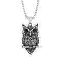Owl Skull Stainless Steel Pendant – Viking Titanium Steel Men’s Necklace, Trendy Statement Jewelry